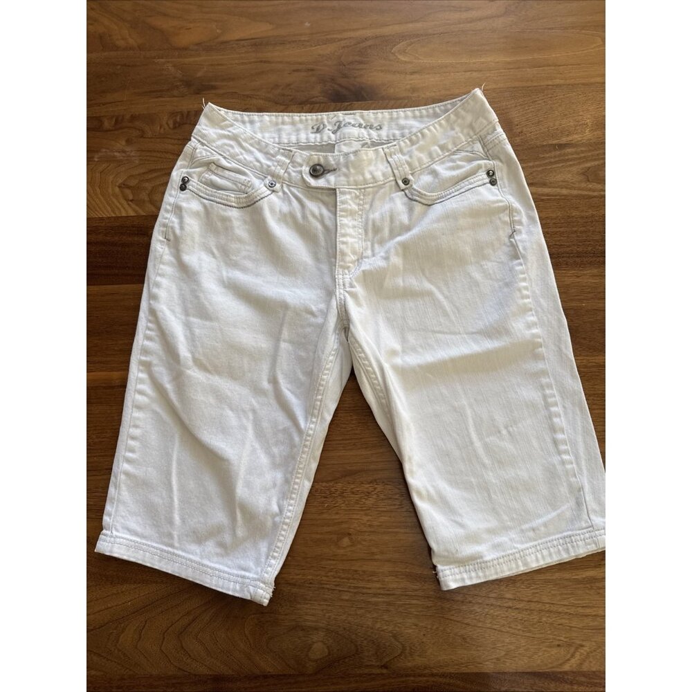 D jeans Size 12 White Knee Length Jean Shorts